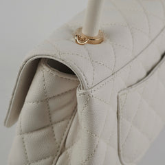 Chanel Coco Handle Small Caviar White