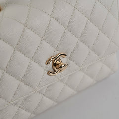 Chanel Coco Handle Small Caviar White