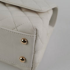 Chanel Coco Handle Small Caviar White