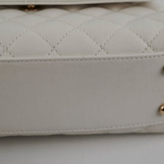 Chanel Coco Handle Small Caviar White