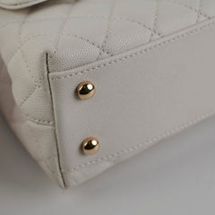 Chanel Coco Handle Small Caviar White