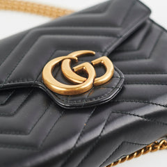 Gucci Marmont Wallet on Chain WOC Black