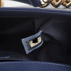 Chanel Old Medium Boy Lambskin Navy Bag