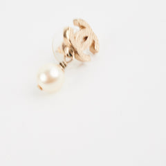 Chanel CC Gold Pearl Drop Earrings Costume Jewellery