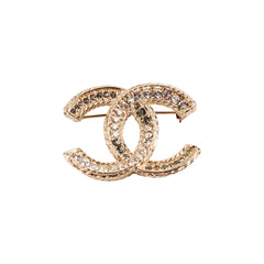 Chanel Gold Rhinestone Brooch Costume Jewellery
