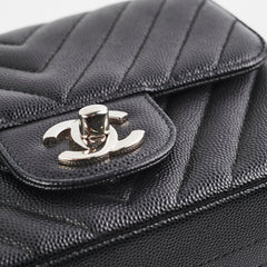 Chanel Mini Square Flap Black Caviar