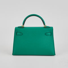 Hermes Mini Kelly Green Jade Epsom - Z Stamp