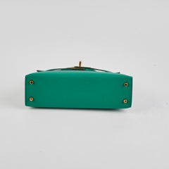 Hermes Mini Kelly Green Jade Epsom - Z Stamp