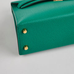 Hermes Mini Kelly Green Jade Epsom - Z Stamp