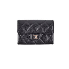 Chanel Caviar Flap Cardholder Black