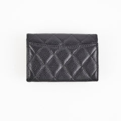 Chanel Caviar Flap Cardholder Black