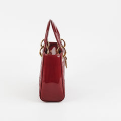 Christian Dior Lady Dior Mini Patent Red