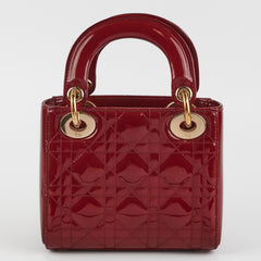 Christian Dior Lady Dior Mini Patent Red