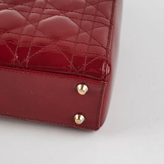 Christian Dior Lady Dior Mini Patent Red