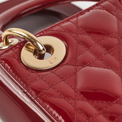 Christian Dior Lady Dior Mini Patent Red