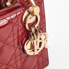 Christian Dior Lady Dior Mini Patent Red