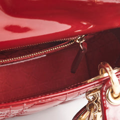 Christian Dior Lady Dior Mini Patent Red