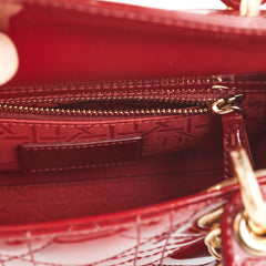 Christian Dior Lady Dior Mini Patent Red