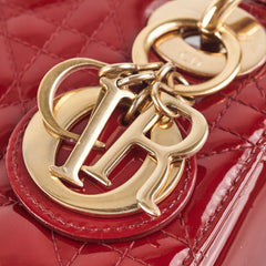 Christian Dior Lady Dior Mini Patent Red