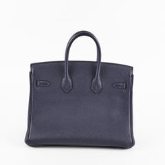Hermes Birkin 25 Bleu Nuit Togo A Stamp