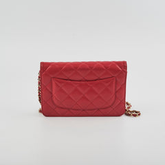 Chanel Wallet On Chain WOC Lambskin Dark Pink