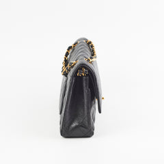 Chanel Caviar Medium/Large Double Classic Flap Black 24k Gold Plated Hardware