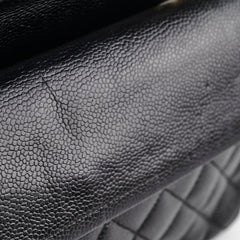 Chanel Caviar Medium/Large Double Classic Flap Black 24k Gold Plated Hardware