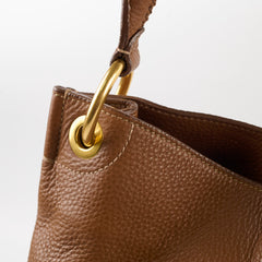 Prada Brown Vitello Daino Hobo Tote Bag