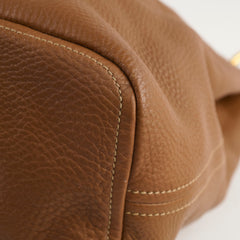 Prada Brown Vitello Daino Hobo Tote Bag