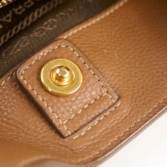 Prada Brown Vitello Daino Hobo Tote Bag