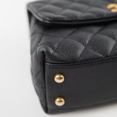 Chanel Small Coco Handle Caviar Black