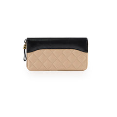 Chanel Gabrielle Zippy Wallet Beige/Black
