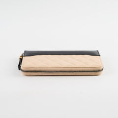 Chanel Gabrielle Zippy Wallet Beige/Black