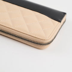 Chanel Gabrielle Zippy Wallet Beige/Black