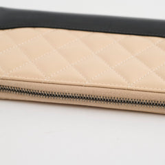 Chanel Gabrielle Zippy Wallet Beige/Black
