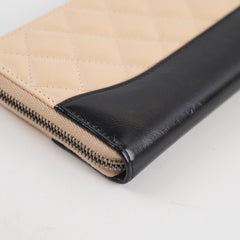 Chanel Gabrielle Zippy Wallet Beige/Black