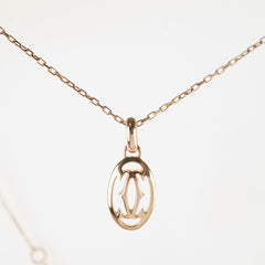 Cartier Logo Necklace Rose Gold