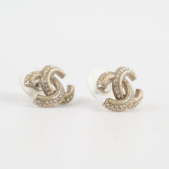 Chanel CC Logo Crystal Earrings Stud