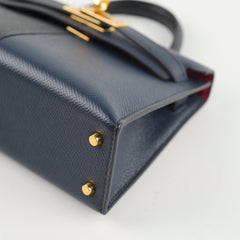 Kelly Mini Kelly Epsom Blue Indigo / Black Z stamp