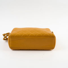 Chanel Vintage Top Handle CC Turnlock Bag Mustard Caviar