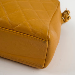 Chanel Vintage Top Handle CC Turnlock Bag Mustard Caviar