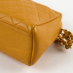 Chanel Vintage Top Handle CC Turnlock Bag Mustard Caviar