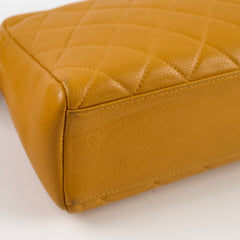 Chanel Vintage Top Handle CC Turnlock Bag Mustard Caviar