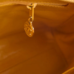 Chanel Vintage Top Handle CC Turnlock Bag Mustard Caviar