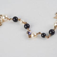 Chanel Long Pearl Crystal Necklace