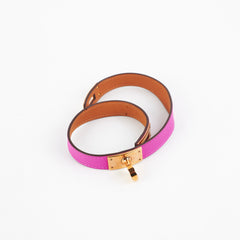 Hermes Kelly Double Tour Purple Bracelet Size T2 15.5cm
