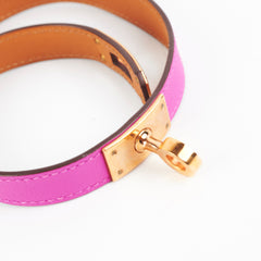 Hermes Kelly Double Tour Purple Bracelet Size T2 15.5cm