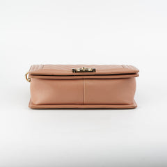 Chanel Old Medium Boy Caviar Beige