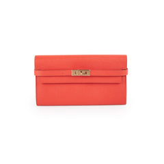 Hermes Kelly Long Wallet Epsom Rose Jaipur X Stamp (2016)