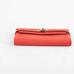 Hermes Kelly Long Wallet Epsom Rose Jaipur X Stamp (2016)
